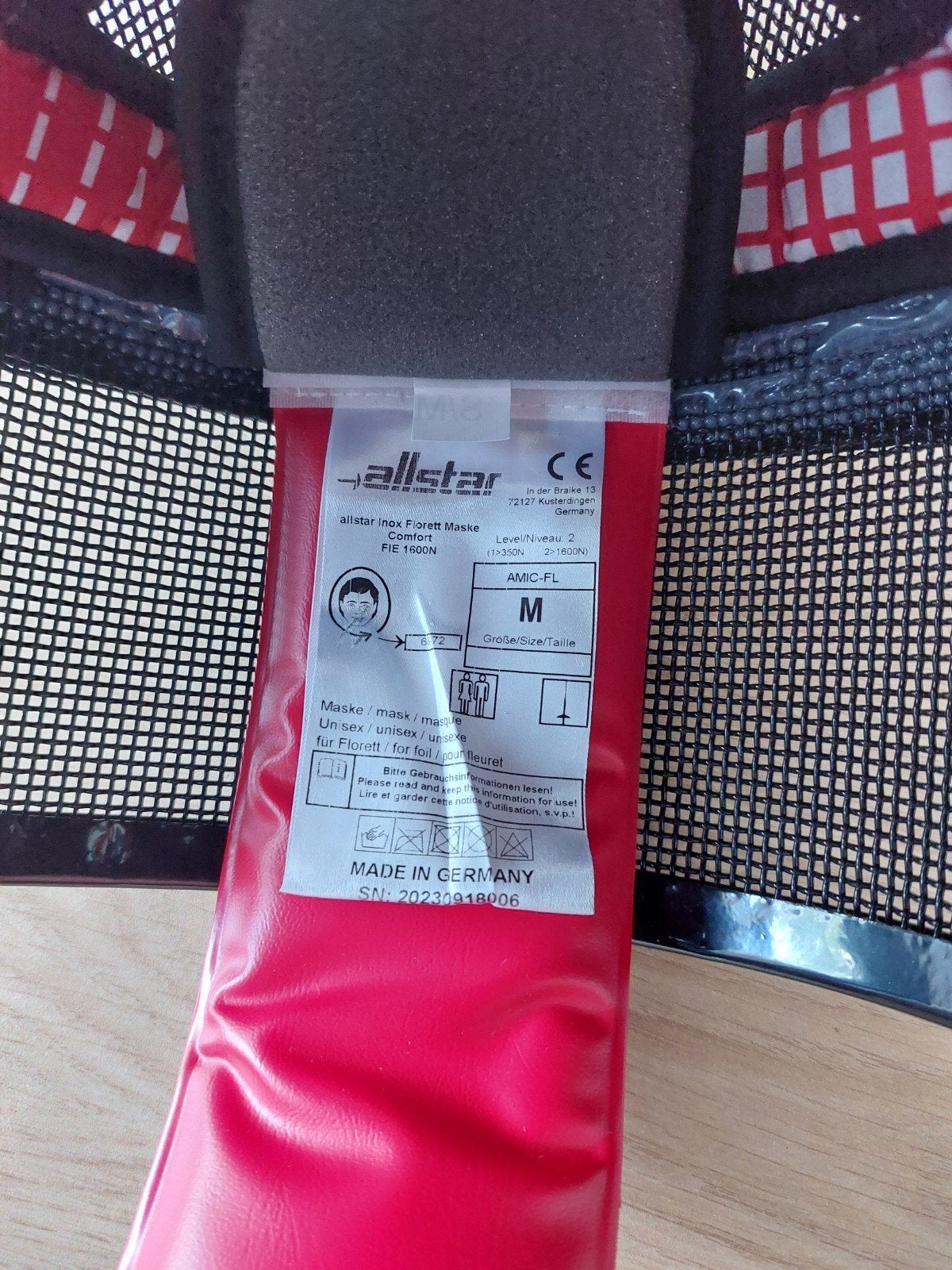 Allstar Inox Florett Masker "Comfort" (FIE 1600N), Sports & Fitness, Comme neuf, Enlèvement, Escrime, Protection pour arts martiaux