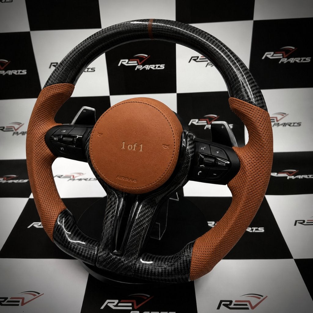Volant sport en carbone cognac pour les modèles BMW F et E, Autos : Pièces & Accessoires, Enlèvement ou Envoi, Neuf, BMW