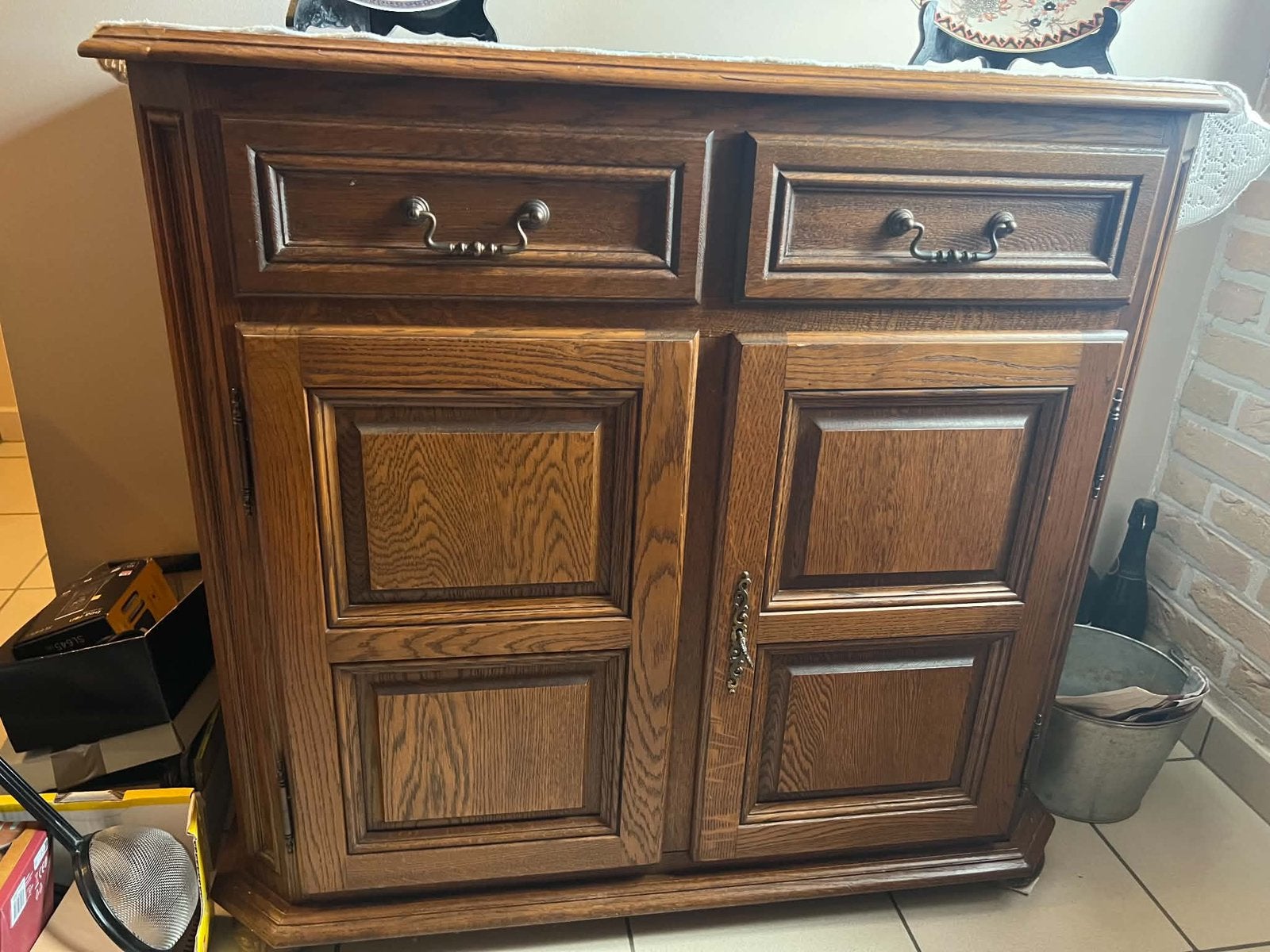 Buffet vintage en chêne, brun., Enlèvement, Utilisé, Chêne