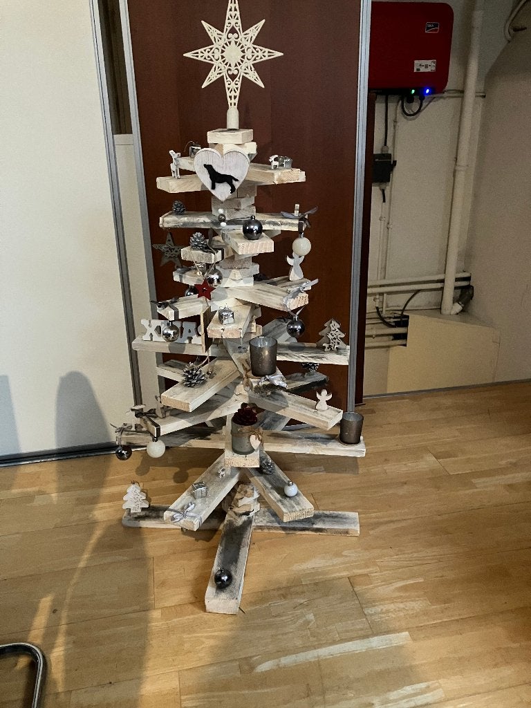 mooie houten kerstboom met versiering, Diversen, Ophalen, Gebruikt