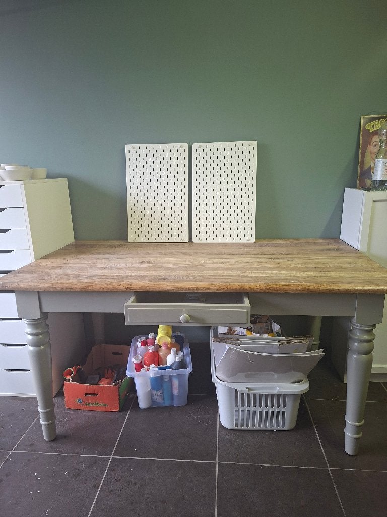 Eiken tafel, Huis en Inrichting, Ophalen, Gebruikt, Eikenhout, 50 tot 100 cm
