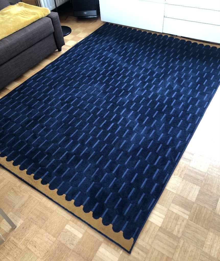 Tapis Bleu foncé IKEA - Novling - 170x240 cm, 200 cm ou plus, 150 à 200 cm, Comme neuf, Enlèvement