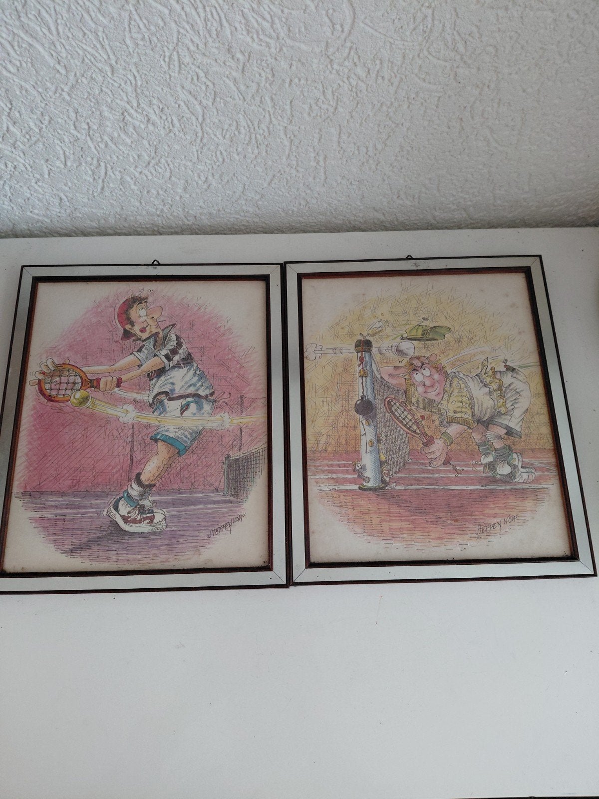 2 karikaturen steffen kopf, Ophalen of Verzenden