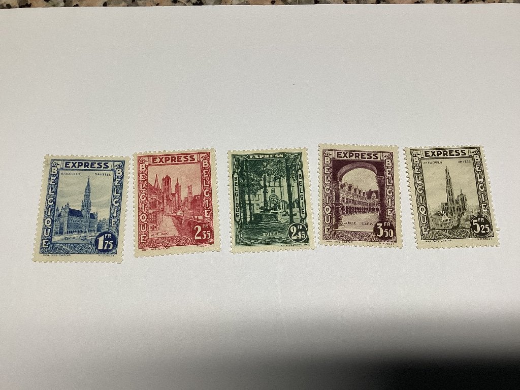 Série de 5 timbres express pour paysages urbains 1929, Sans timbre, Enlèvement ou Envoi, Non oblitéré, Timbre-poste