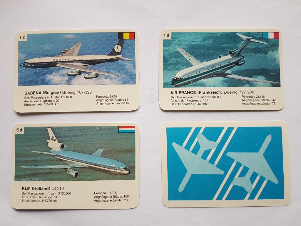 Quartet Trout Game Vintage vliegtuigen uit de jaren 70-80, Hobby en Vrije tijd, Gezelschapsspellen | Kaartspellen, Ophalen of Verzenden