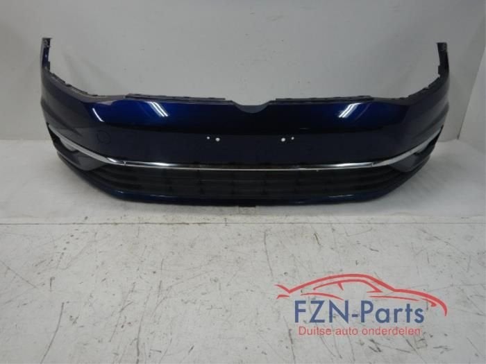 VW Golf 7 Facelift Voorbumper Mistlampen LC5B Atlantic Blue, Enlèvement ou Envoi, Utilisé, Avant, Pare-chocs