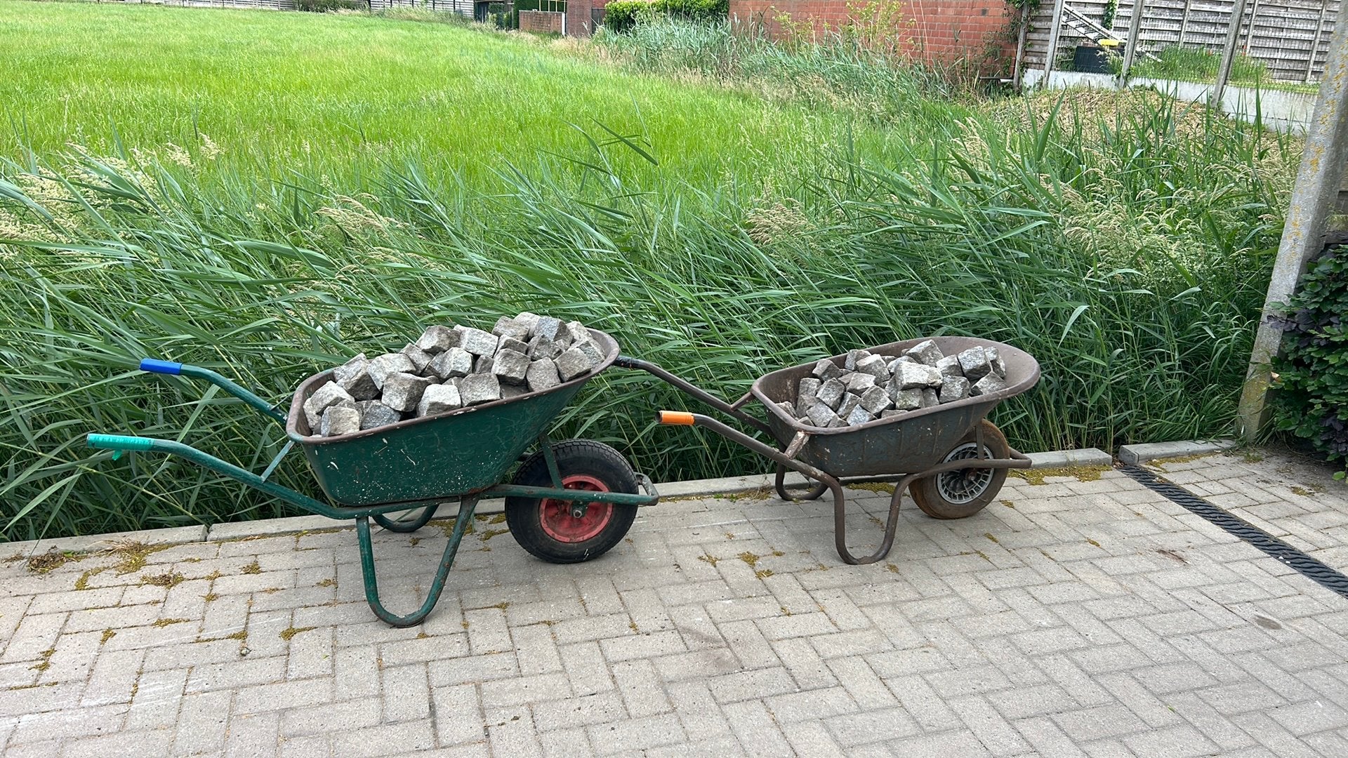 Portugese mozaïek enkel de kasseien, Tuin en Terras, Tegels en Klinkers, Ophalen, Gebruikt