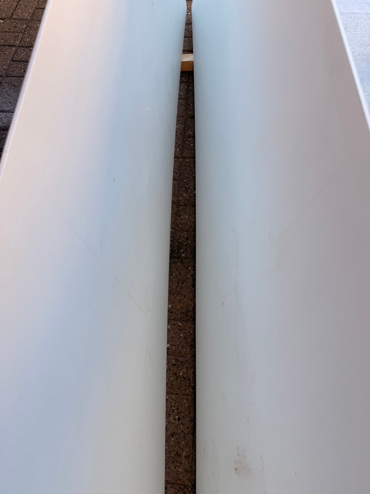 2 wit gecoate staal platen van 3200x800mm 5mm dik, Ophalen, Zo goed als nieuw