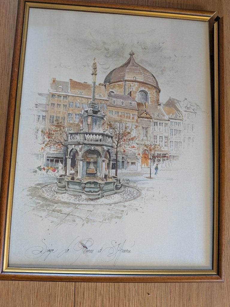 Aquarelle du siège du Perron et St André, Antiquités & Art, Enlèvement, Aquarelle