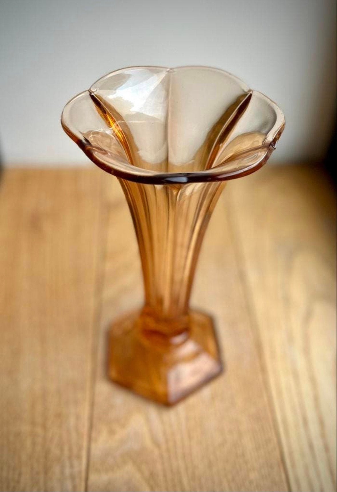 Vase Val Saint Lambert en saumon américain/ambré, Enlèvement