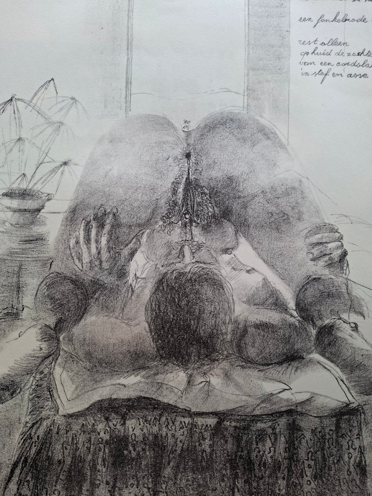 DE BRUYNE Dees "Breek als brood..." litho, Antiek en Kunst, Genummerd, Ophalen of Verzenden