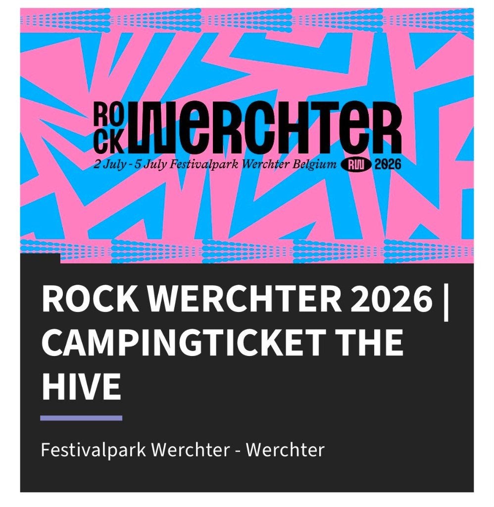2 campingtickets Rock Werchter The Hive te koop, Deux personnes, Plusieurs jours