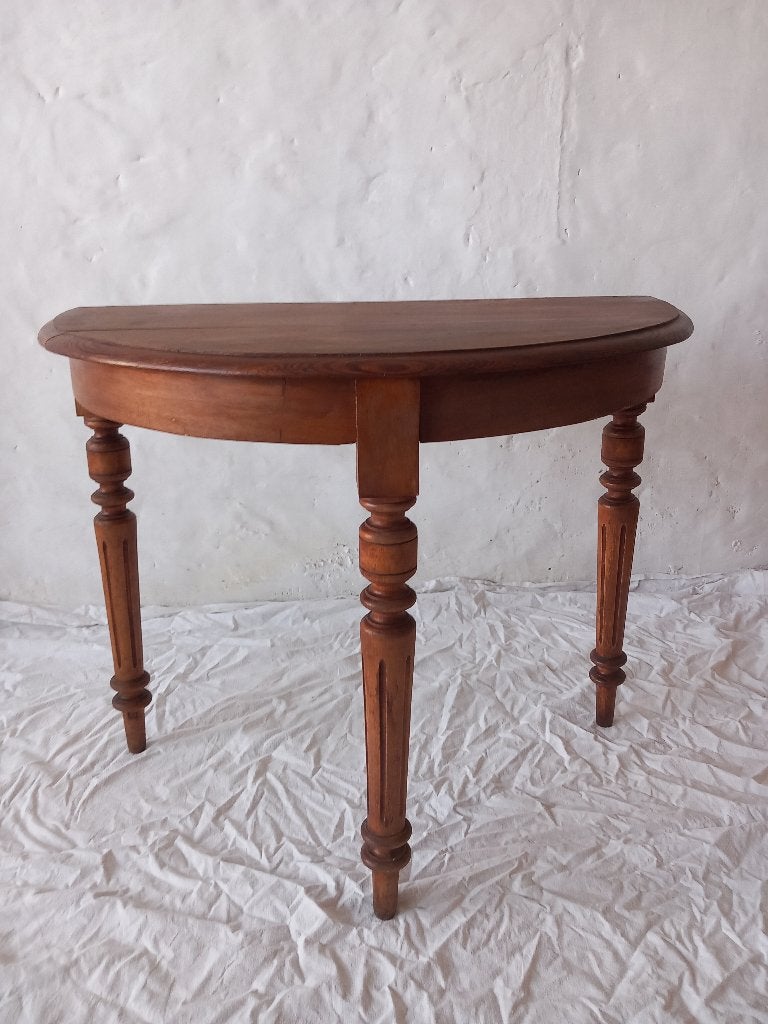 Console demi-ronde en bois, Maison & Meubles, Enlèvement, Utilisé, 75 cm ou plus, Autres formes