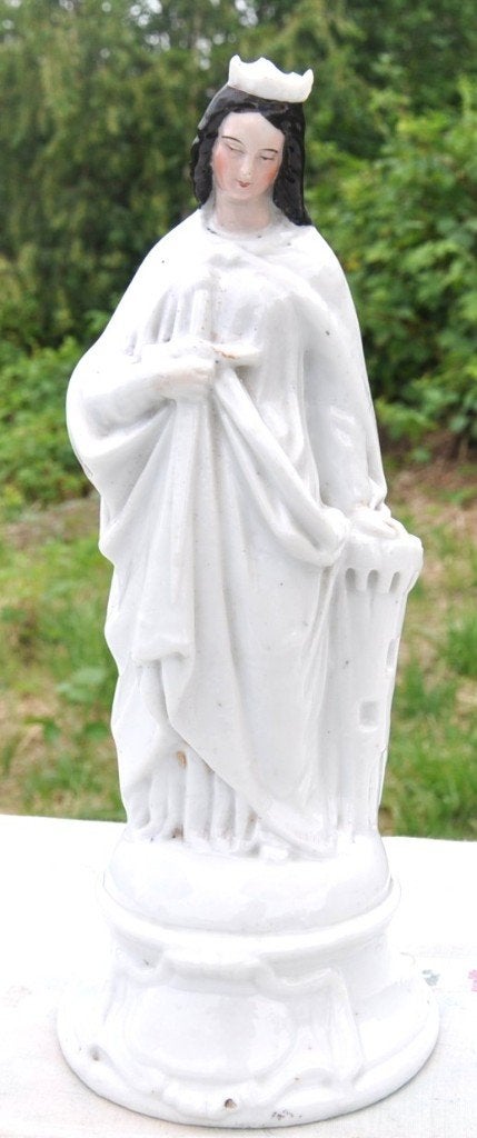 sainte barbe en porcelaine épaisse 27 cm, Antiquités & Art, Enlèvement ou Envoi