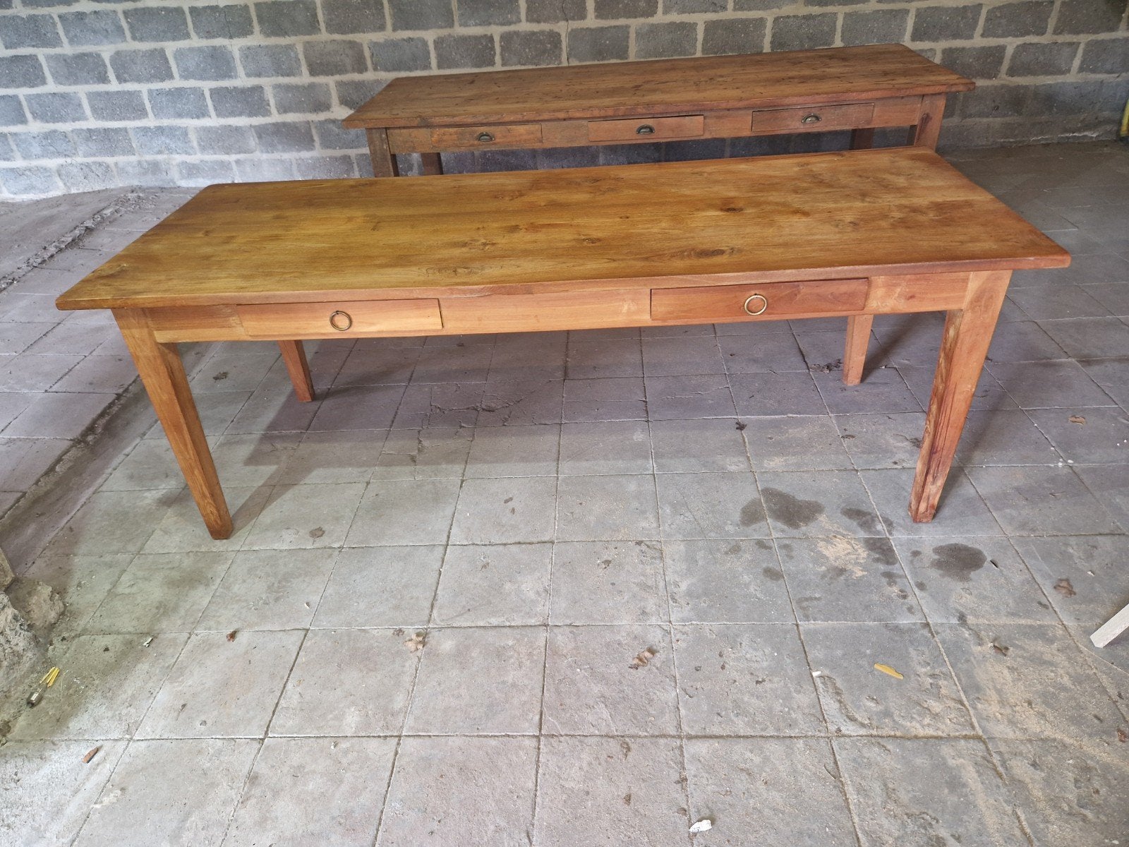 Franse boerentafel kloostertafel, Ophalen, Eikenhout