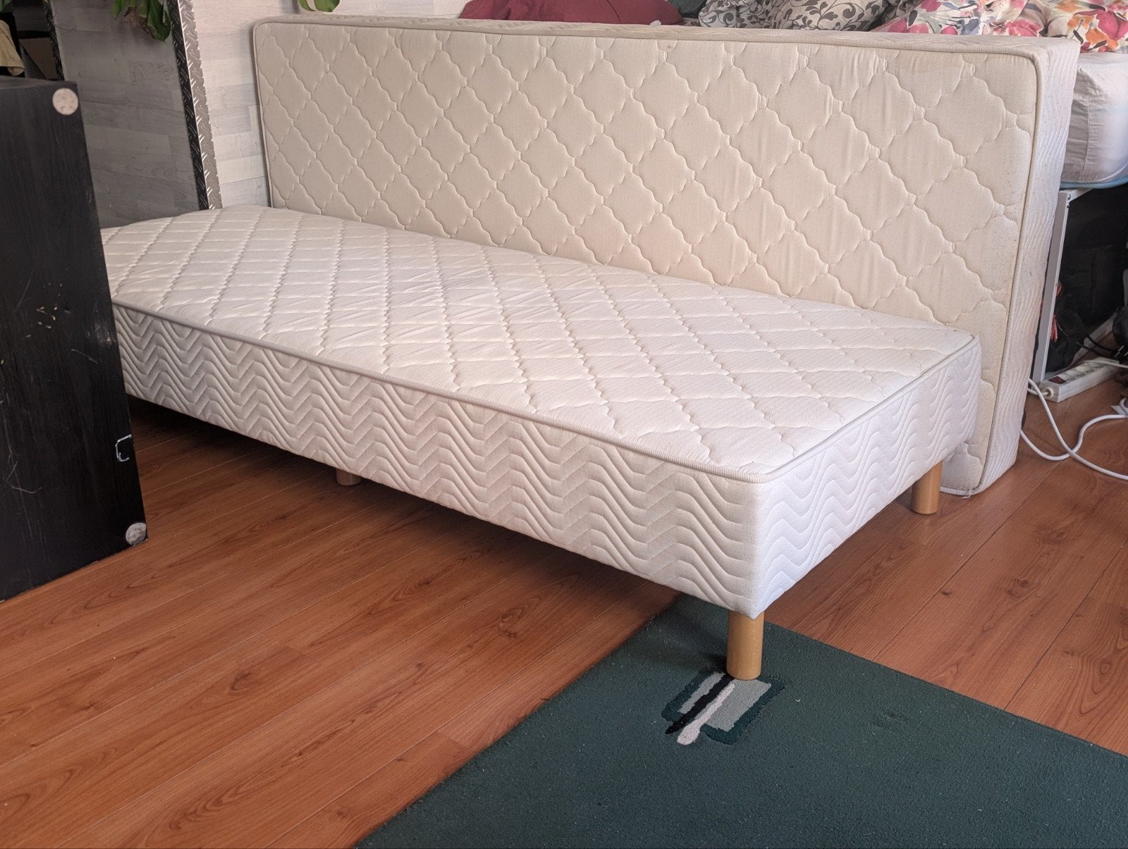 Sommier tapissier, Maison & Meubles, 90 cm, Beige, Enlèvement, Utilisé