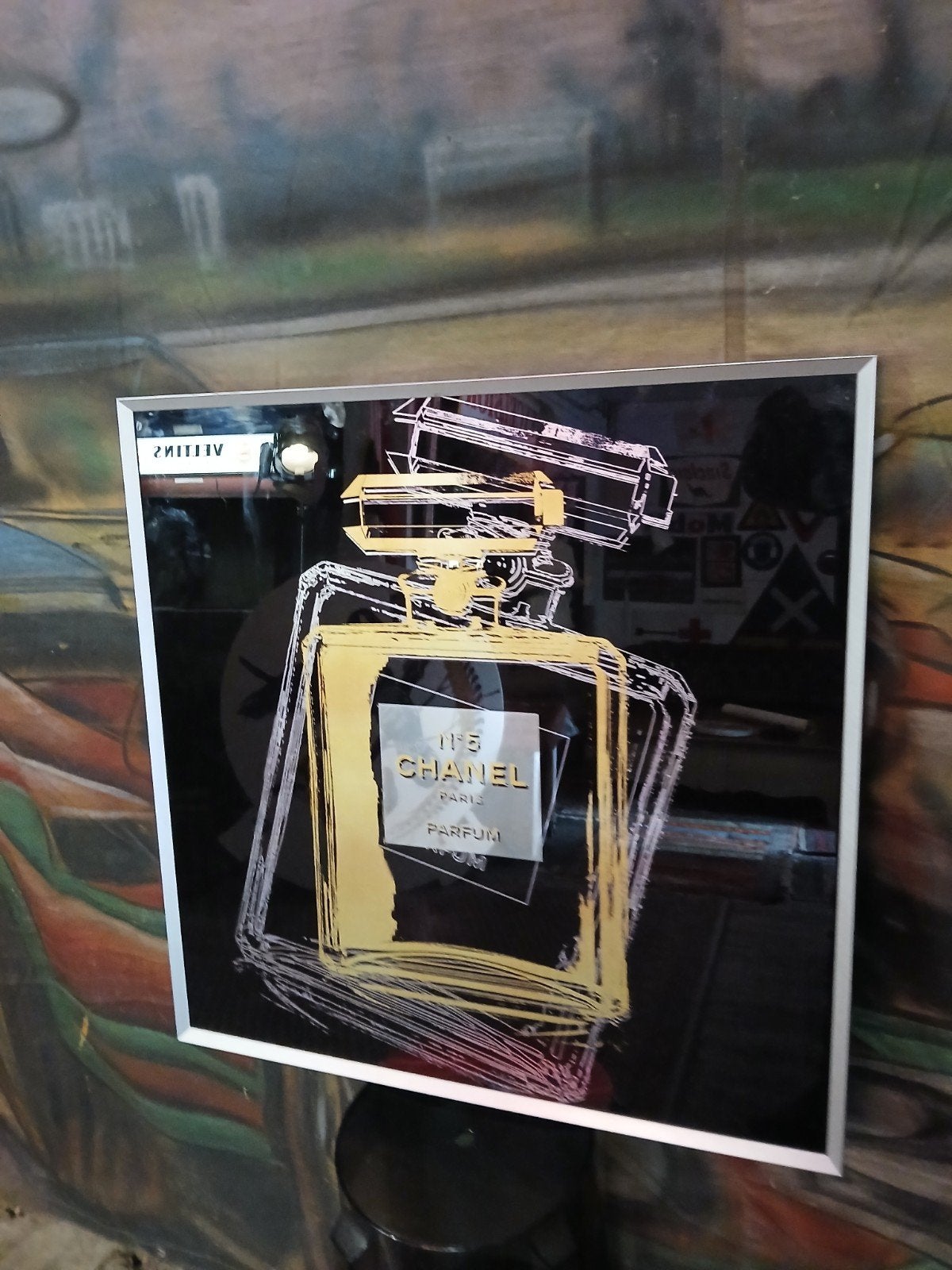 luxe vintage parfum design spiegel, Ophalen, Vierkant, 50 tot 100 cm, 100 tot 150 cm
