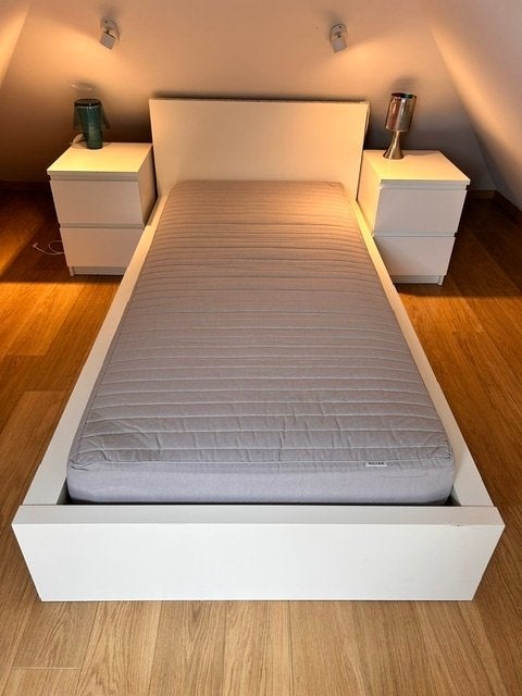 eenpersoonsbed ikea met lattenbodem en matras, 90 cm, Une personne, Enlèvement, Utilisé