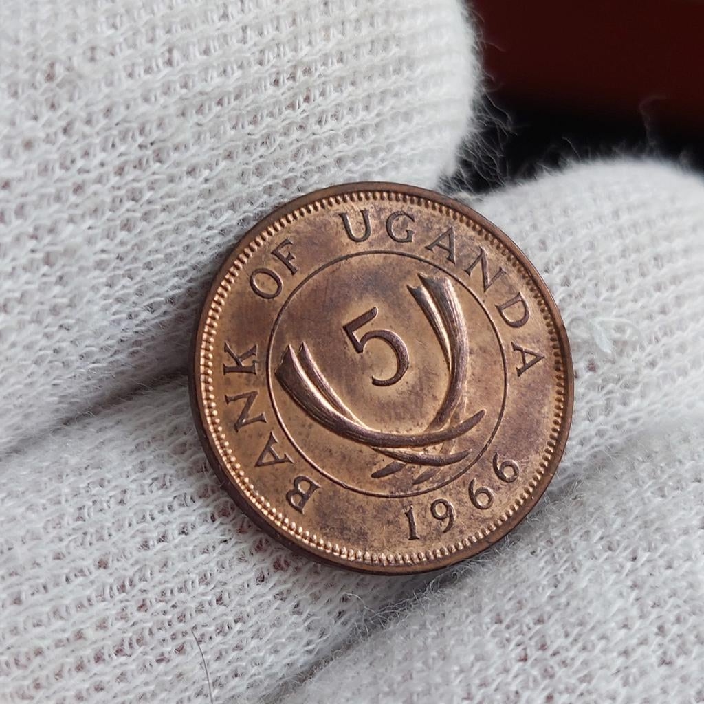 Piece de monnaie / Ouganda / 5 Cents / 1966 / SPL - UNC, Enlèvement ou Envoi, Monnaie en vrac