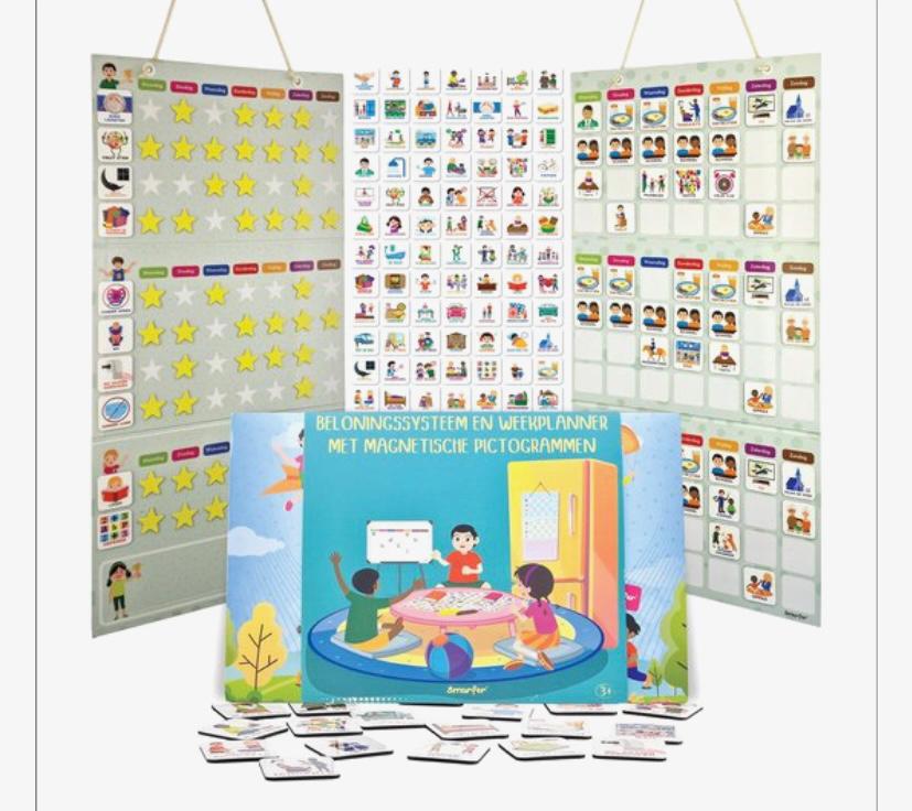 Smarfer planbord en beloningsysteem met magneten, Kinderen en Baby's, Ophalen of Verzenden, Zo goed als nieuw, Bouwen