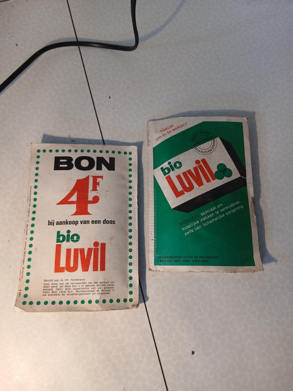 2 vintage verpakkingen bio luvil wasmiddel, Ophalen of Verzenden