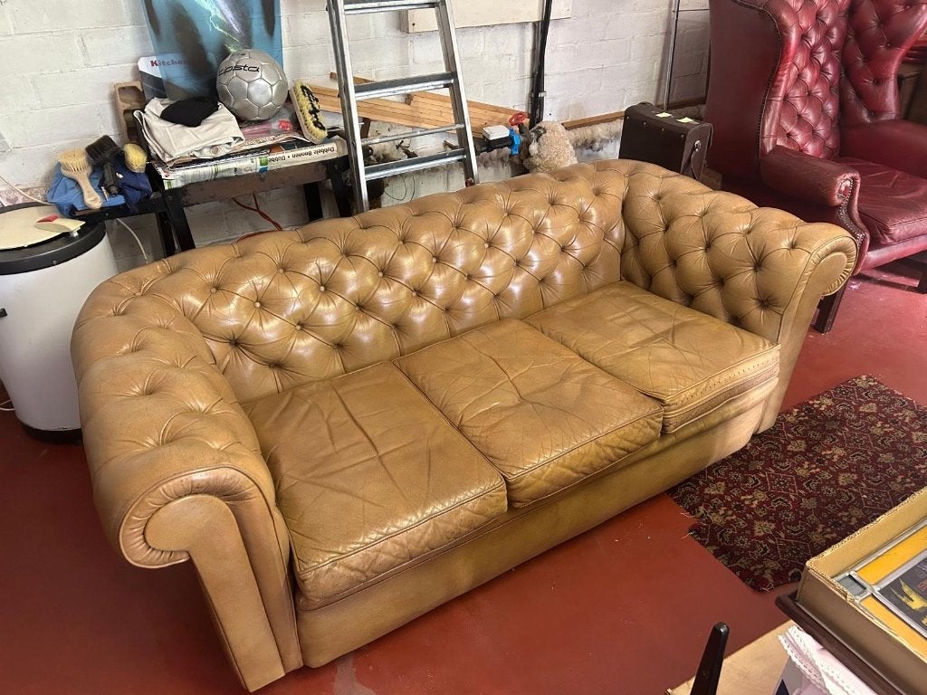 Chesterfield zetel, Huis en Inrichting, Ophalen, Gebruikt, Chesterfield, Driepersoons