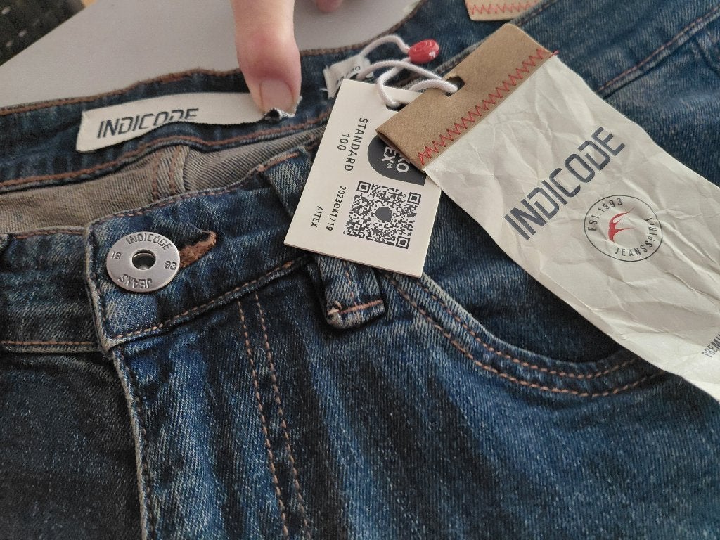 Nieuwe herenbroek, Maat 52/54 (L), Blauw, Indicode, Nieuw