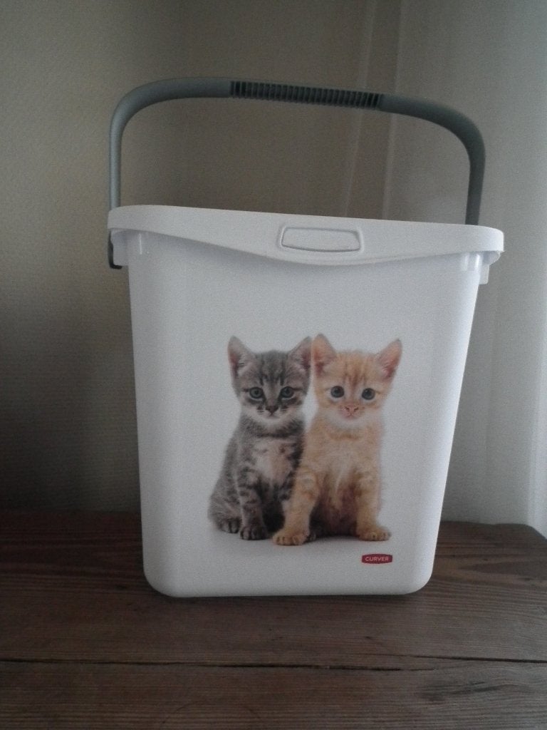 Witte container met deksel, voor brokjes (Curver), Verzenden, Zo goed als nieuw