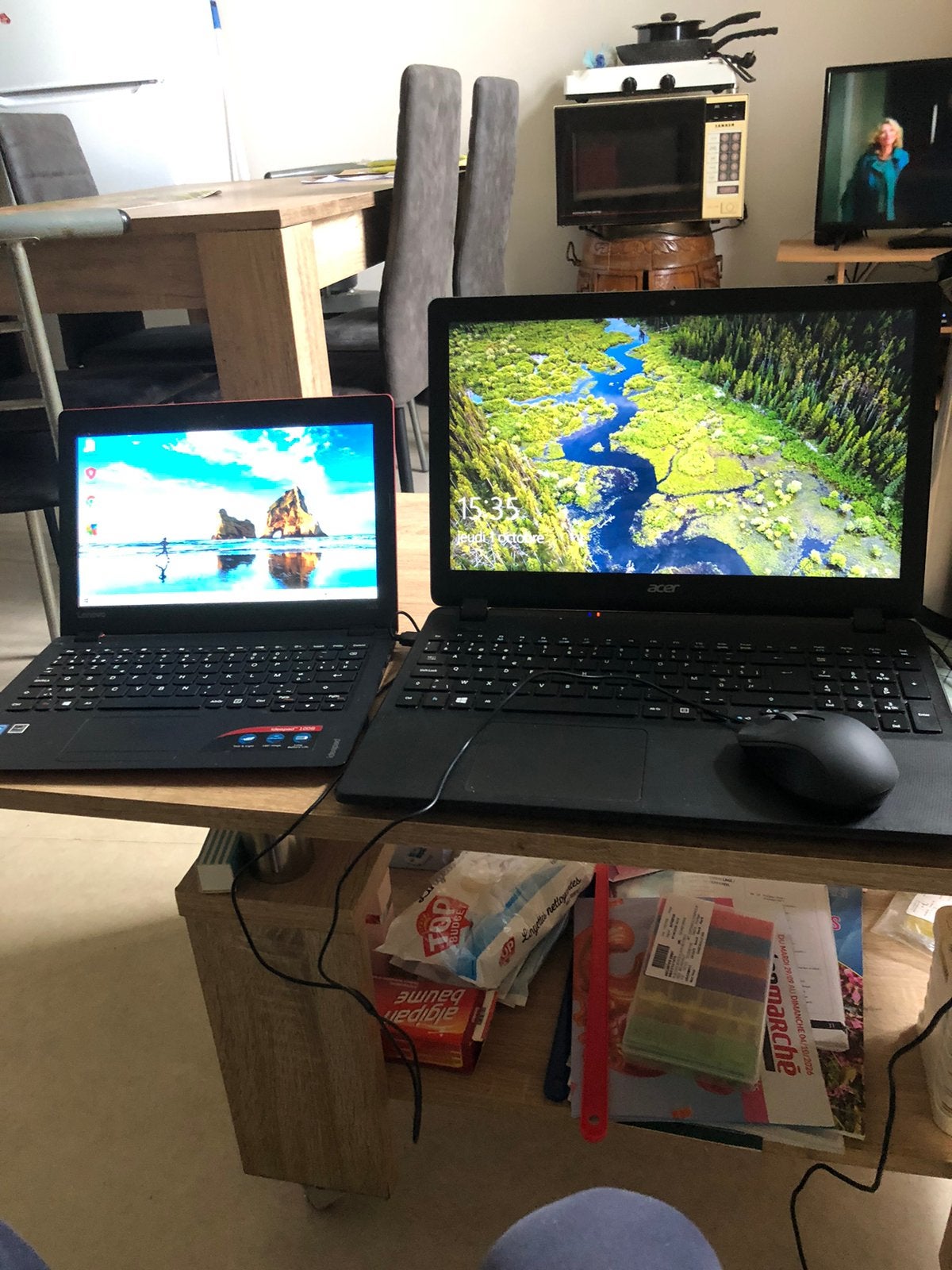 Deux ordinateurs un 10 pouces et un 15 pouce un acer., HDD, Enlèvement, Utilisé, Azerty