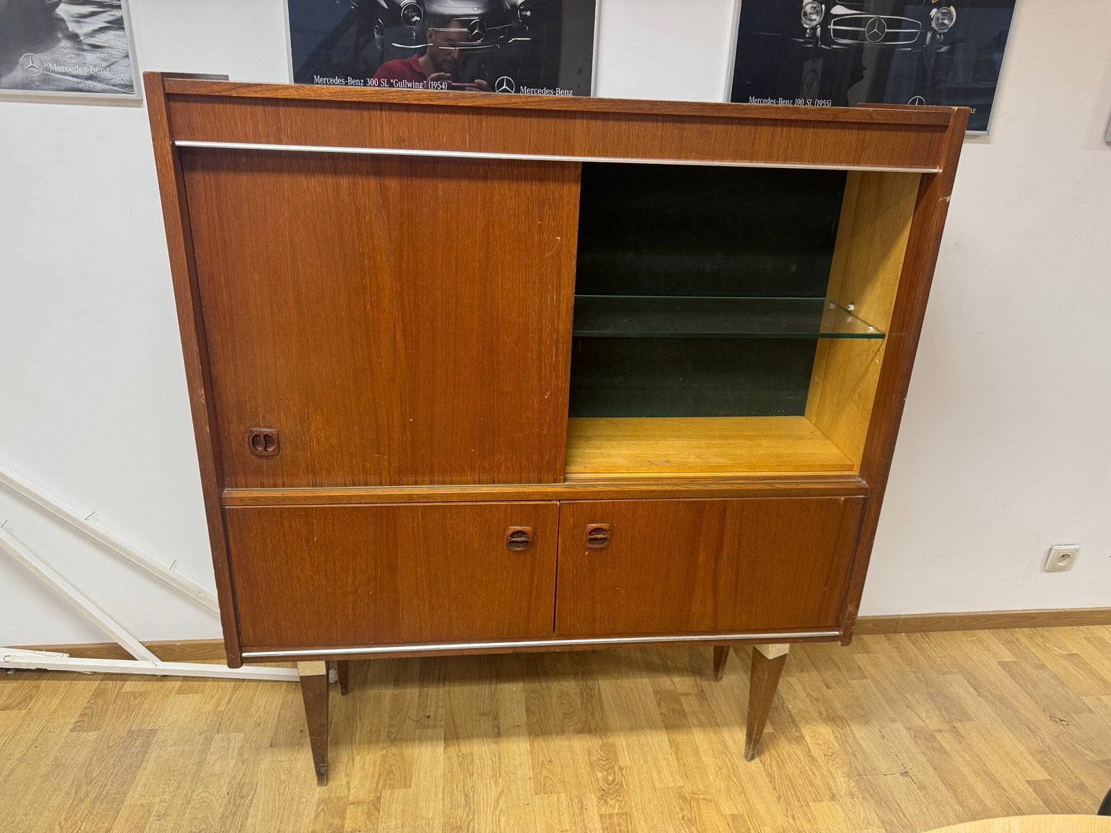 Prachtige retro vintage barkast, Maison & Meubles, Armoires | Dressoirs, Utilisé, 100 à 150 cm, 25 à 50 cm, Avec porte(s), Teck