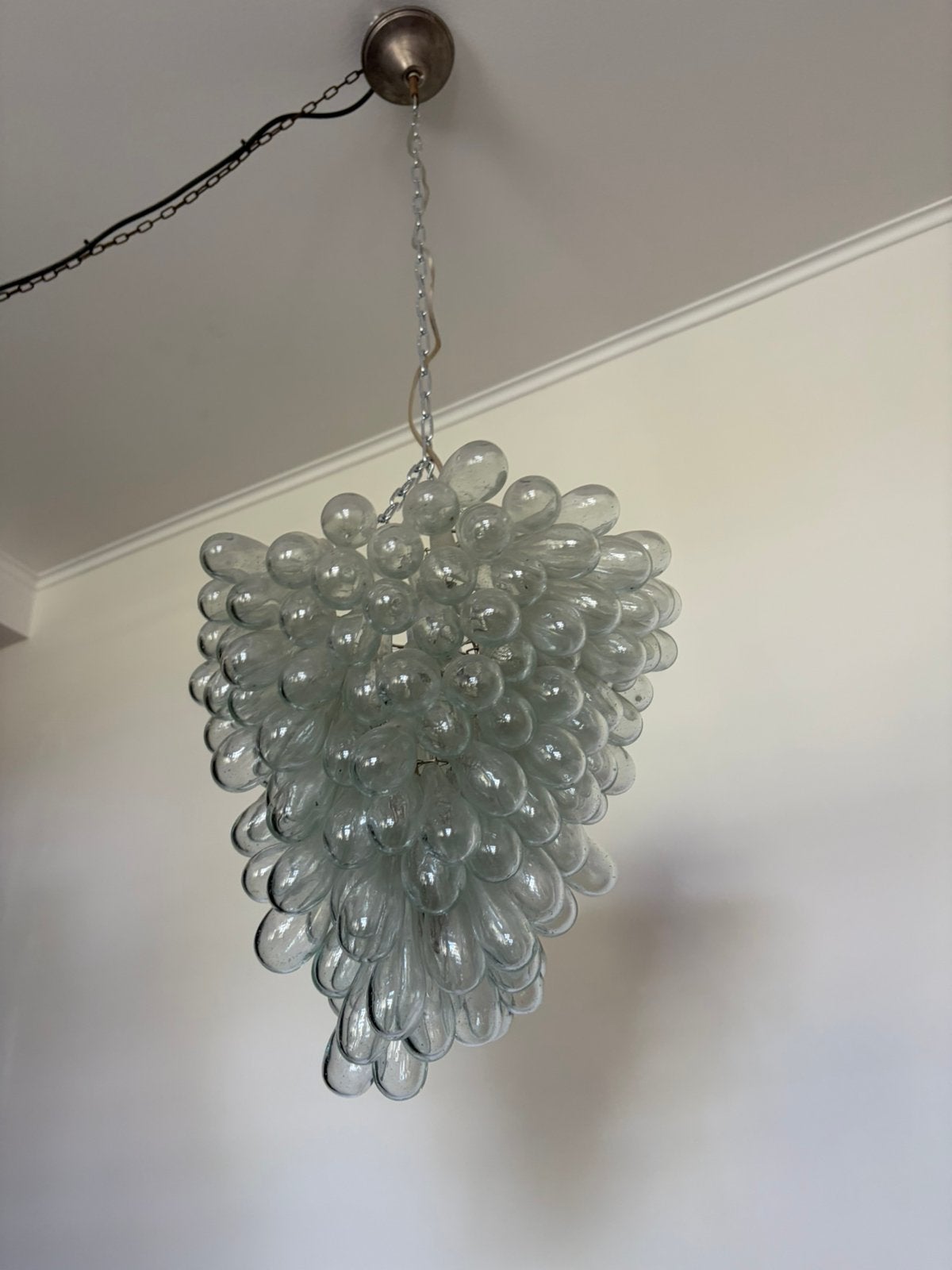 Vintage druiventros (grape) lamp van Murano glas, Ophalen, Gebruikt, Vintage, E27 (groot)