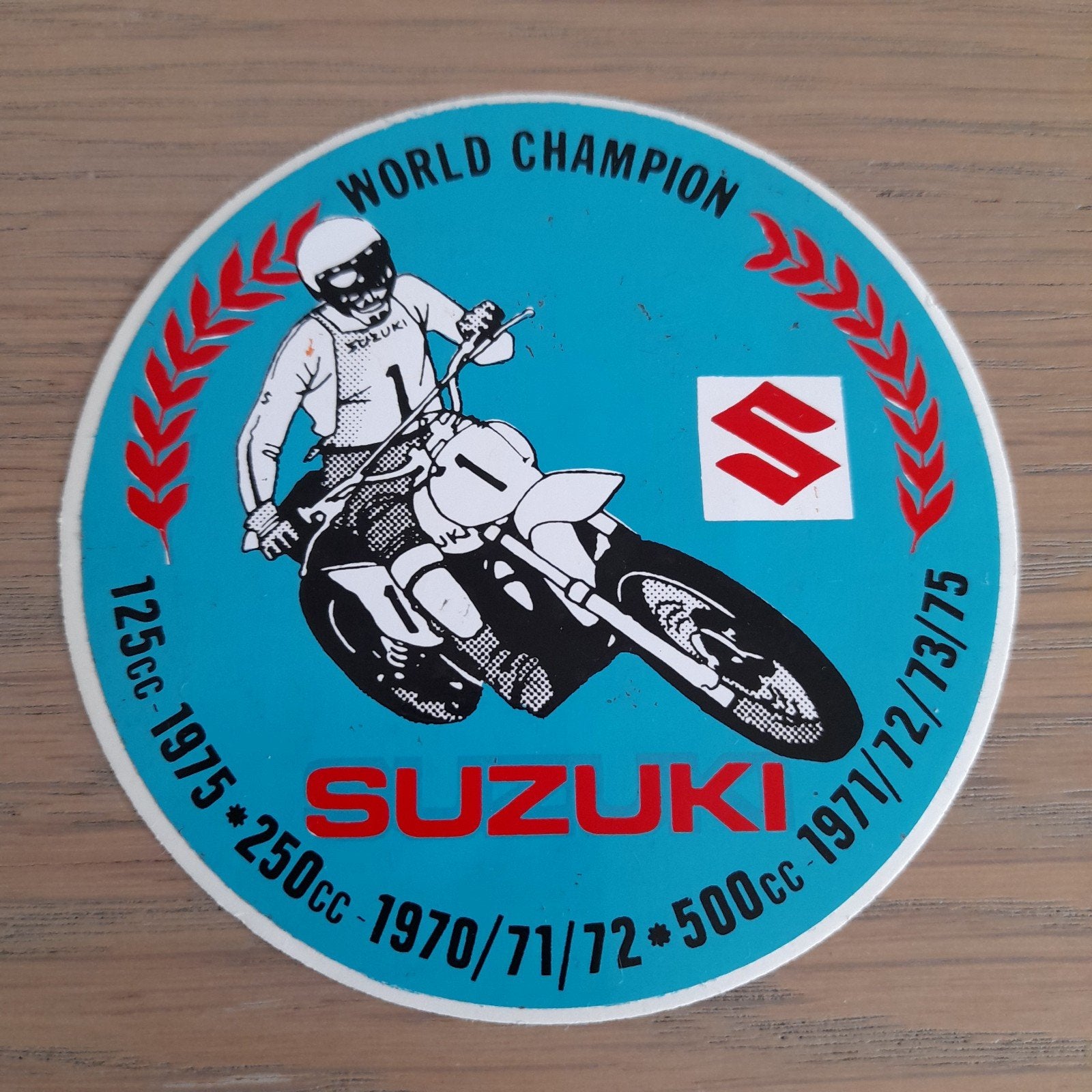 Sticker Suzuki World Champion - jaren '70., Verzamelen, Ophalen of Verzenden, Sport