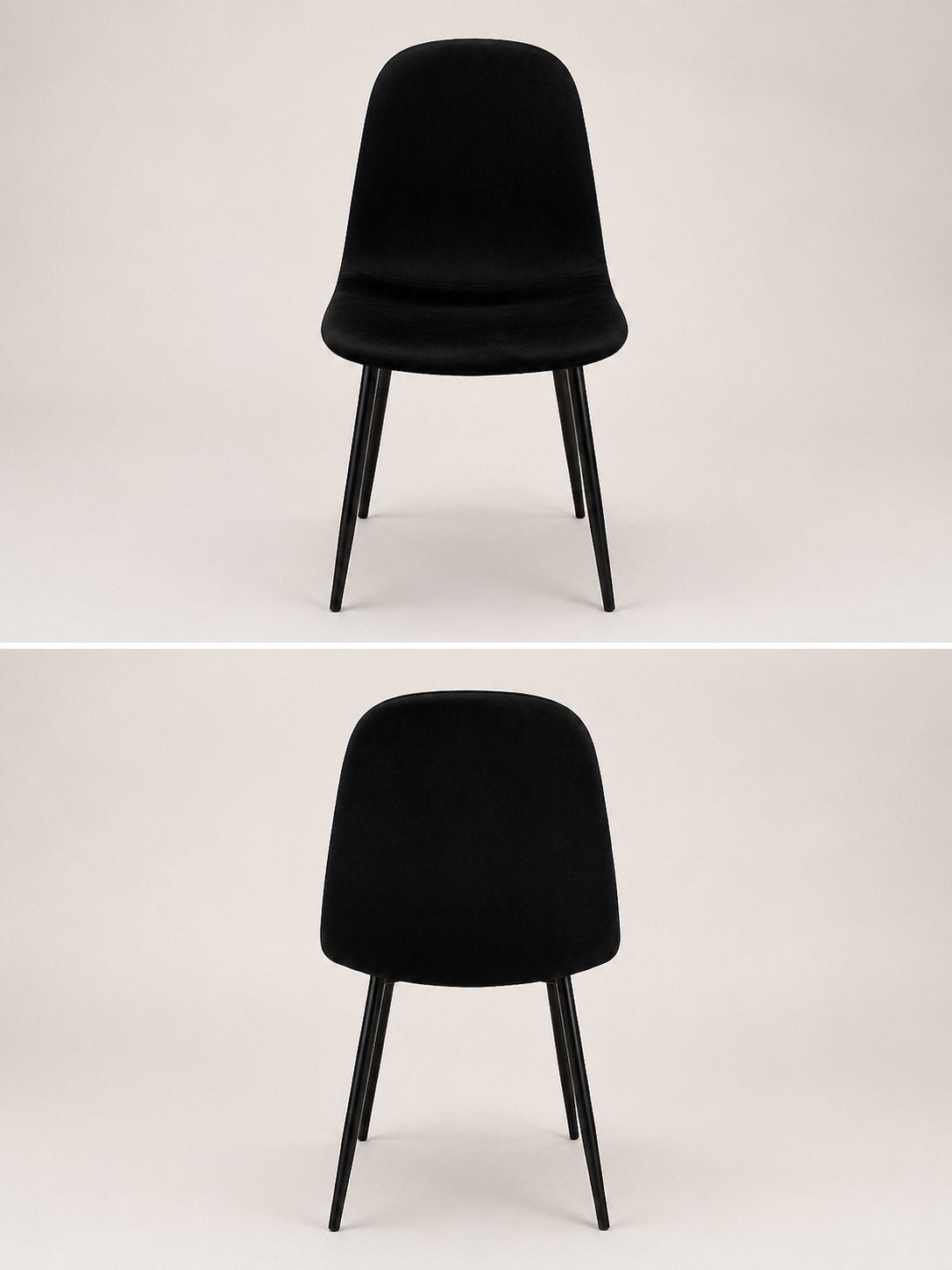 Set van 4 zwarte design eetkamerstoelen – Weba, Huis en Inrichting, Stoelen, Zo goed als nieuw, Ophalen