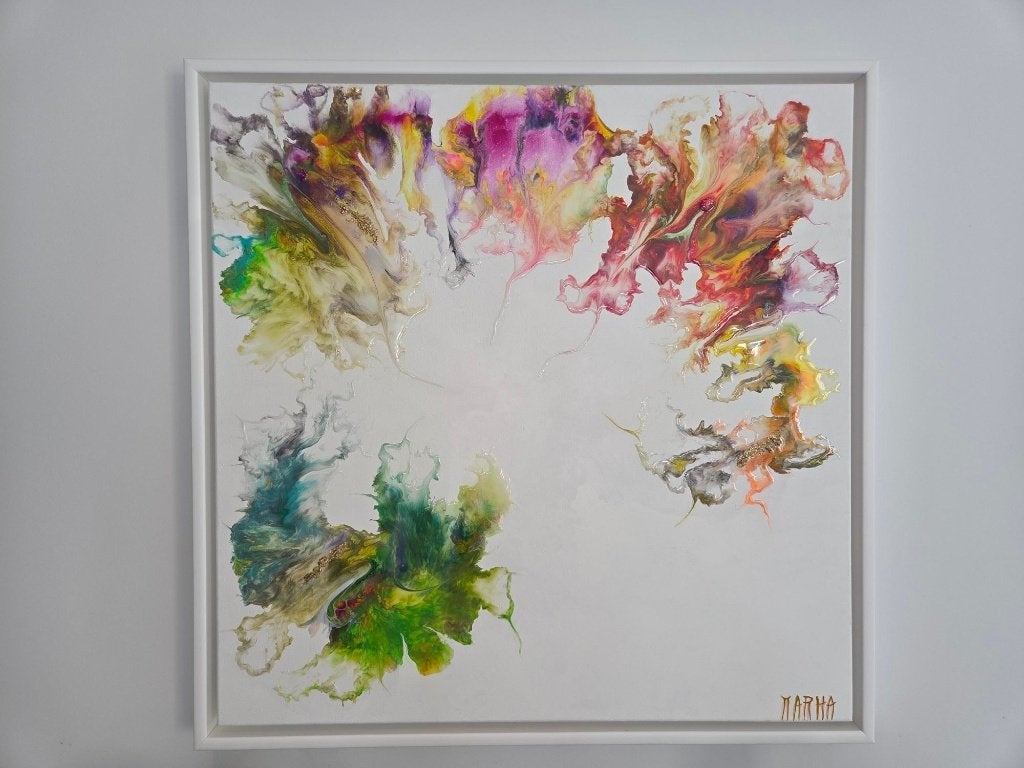 Origineel Werk MarHa (Marleen Haertjens) "High Energy" 85x85, Antiek en Kunst, Kunst | Schilderijen | Modern, Ophalen, Abstract