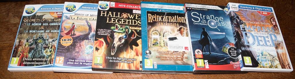 Lot de 8 jeux vidéo PC, Avontuur en Actie, 1 speler, Eén computer, Ophalen of Verzenden