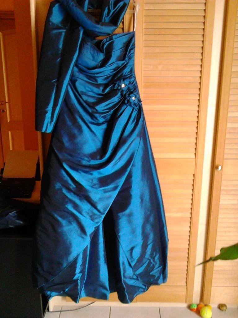 suitekleed, Kleding | Dames, Trouwkleding en Trouwaccessoires, Verzenden, Zo goed als nieuw, Blauw, Bruidsmeisjeskleding