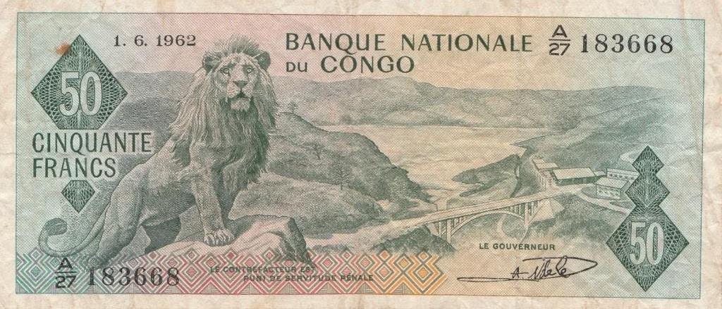 50 francs de la Banque nationale du Congo 1962, Enlèvement ou Envoi, Billets en vrac