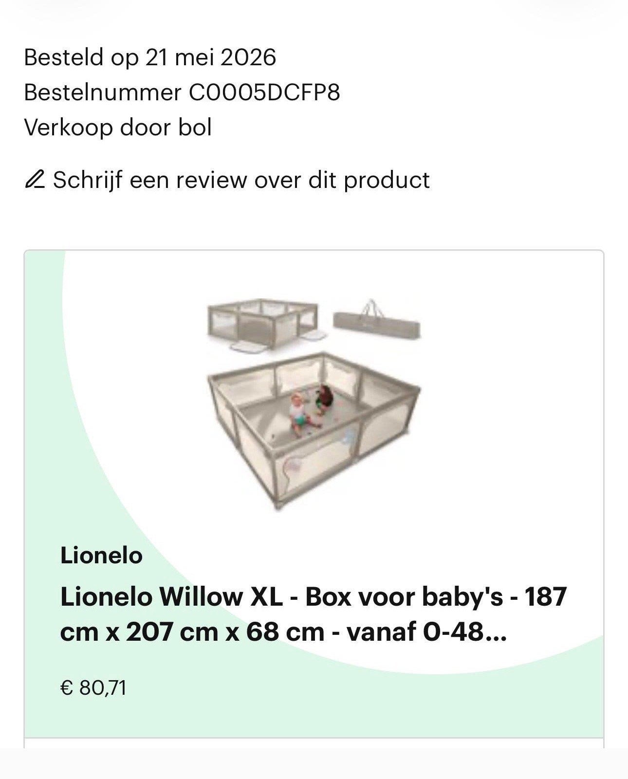 Lionelo grondbox nieuw, Kinderen en Baby's, Babyparken, Ophalen, Zo goed als nieuw