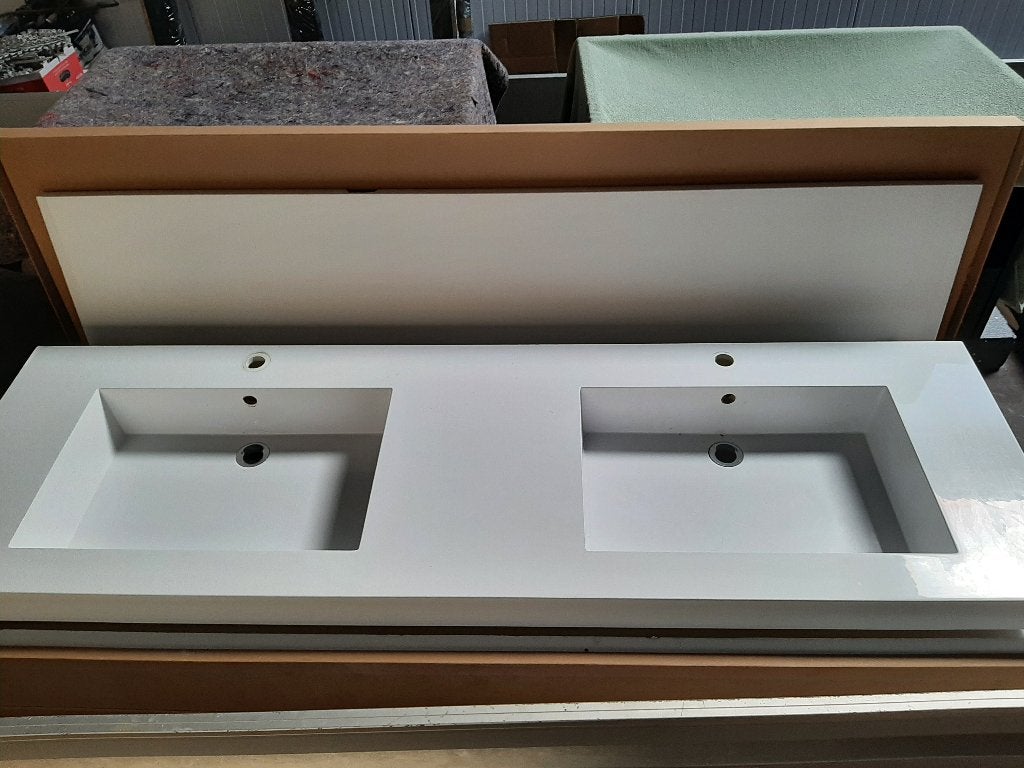 Dubbele wastafel -  lavabo  - Balmani, Ophalen, Gebruikt, 150 tot 200 cm, Minder dan 100 cm