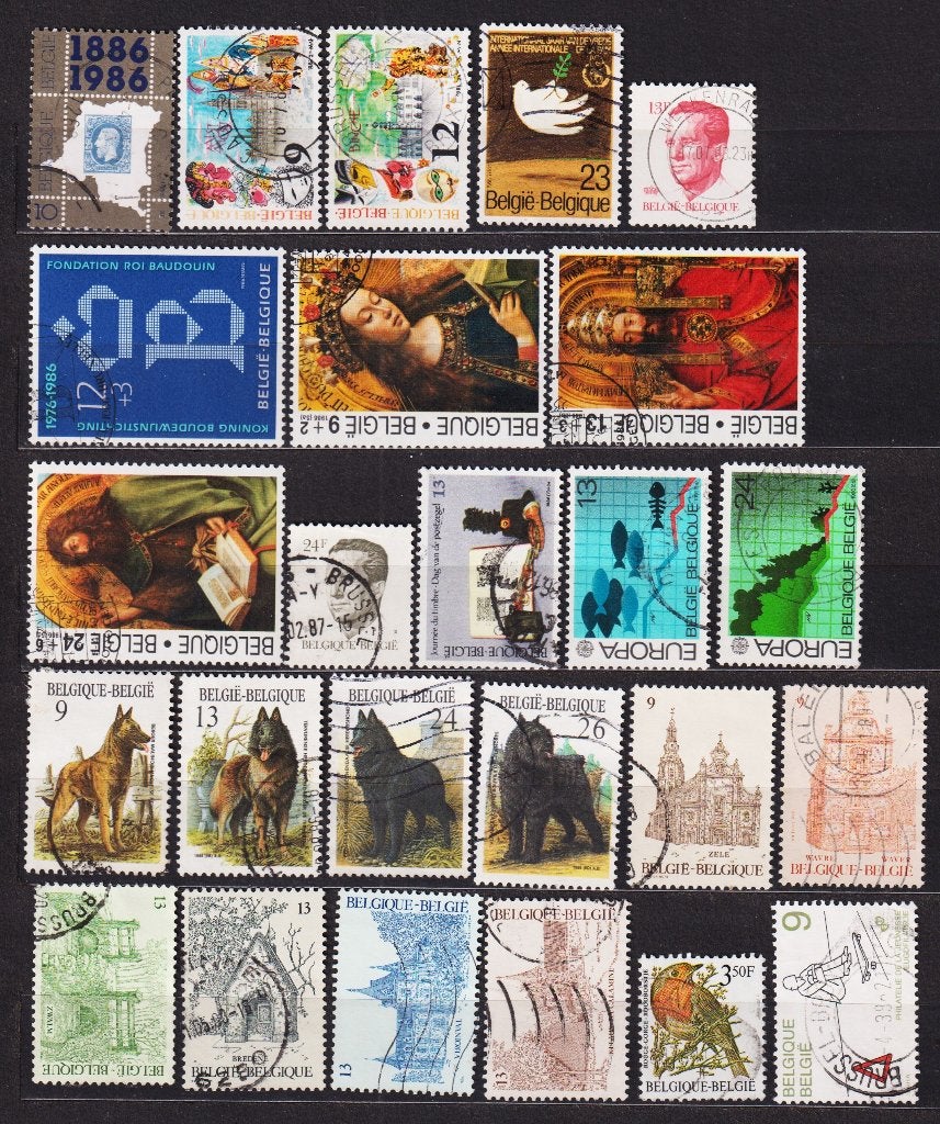 Belgique 1986 année complète sans bloc oblitéré, Timbres & Monnaies, Envoi, Affranchi, Oblitéré