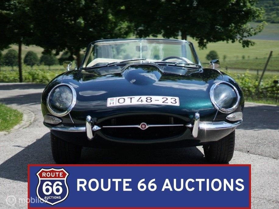 Jaguar E-Type Series 1 Cabriolet | 1963 | Route 66 Auctions, Auto's, Zwart, Bedrijf, Handgeschakeld, Overige carrosserie