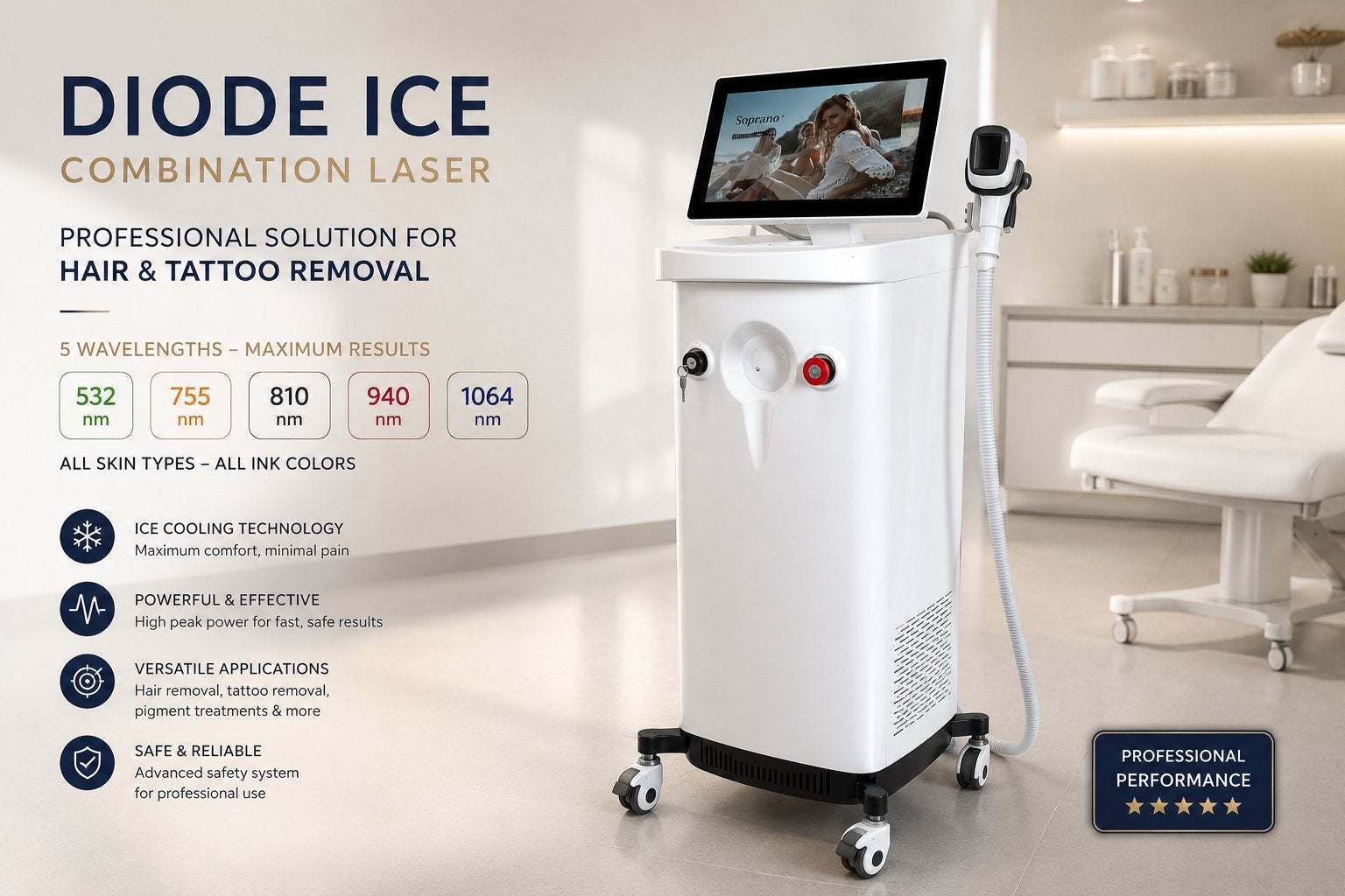 Épilation professionnelle/laser de tatouage, Enlèvement