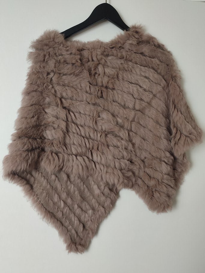 Oakwood luxe faux fur cape / poncho – Universeel – taupe, Maat 38/40 (M), Beige, Ophalen of Verzenden, Zo goed als nieuw