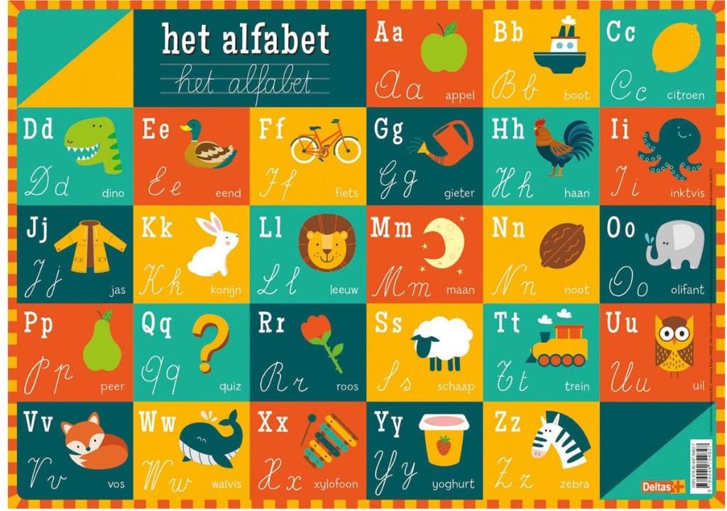 Educatieve onderlegger Het Alfabet  + schrijfletters, Ophalen, Zo goed als nieuw, Taal en Lezen