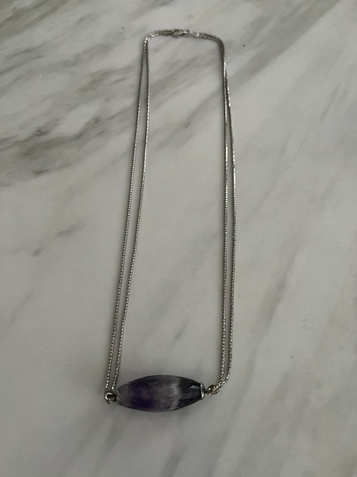 Zilveren ketting 925, Maison & Meubles, Accessoires pour la Maison | Vases, Enlèvement ou Envoi, Comme neuf, Pierre