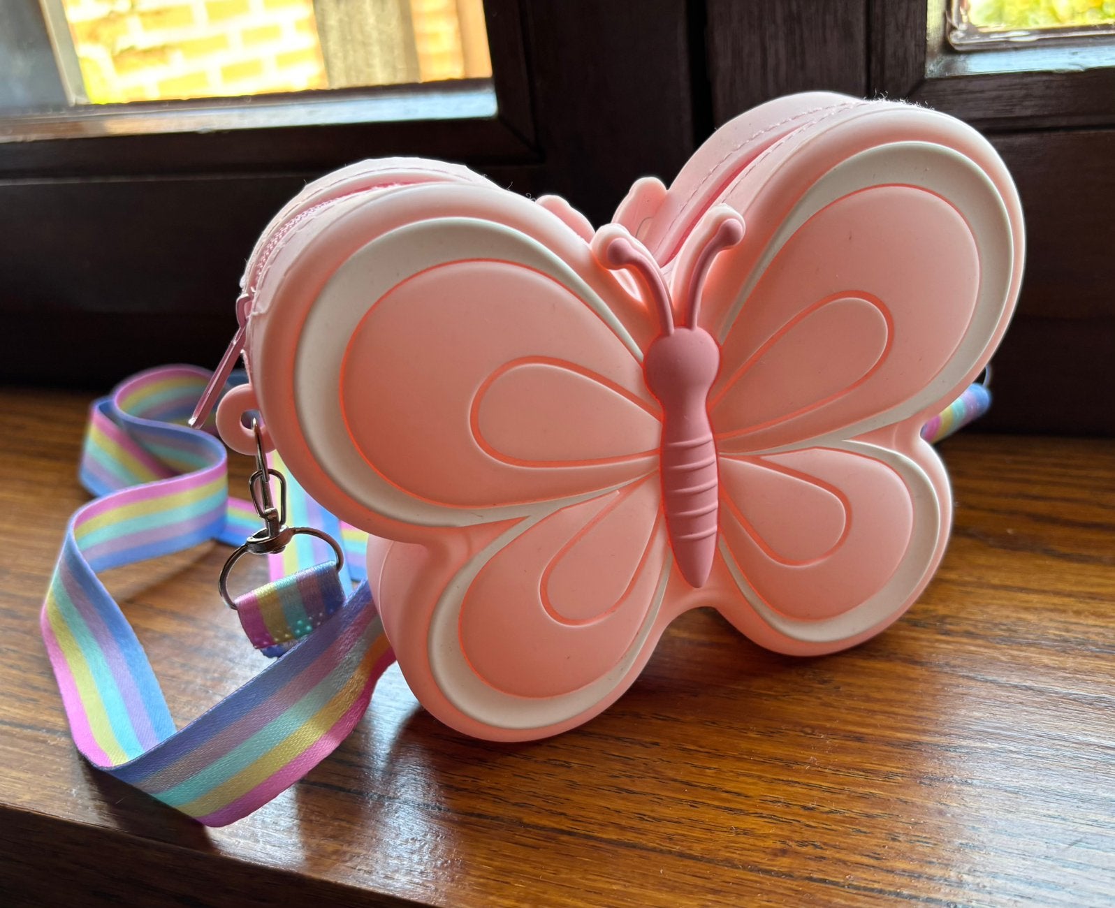 Sac pour fille, papillon. Lavable, Enfants & Bébés, Accessoires de mode pour enfants, Fermeture éclair, Enlèvement ou Envoi, Rose