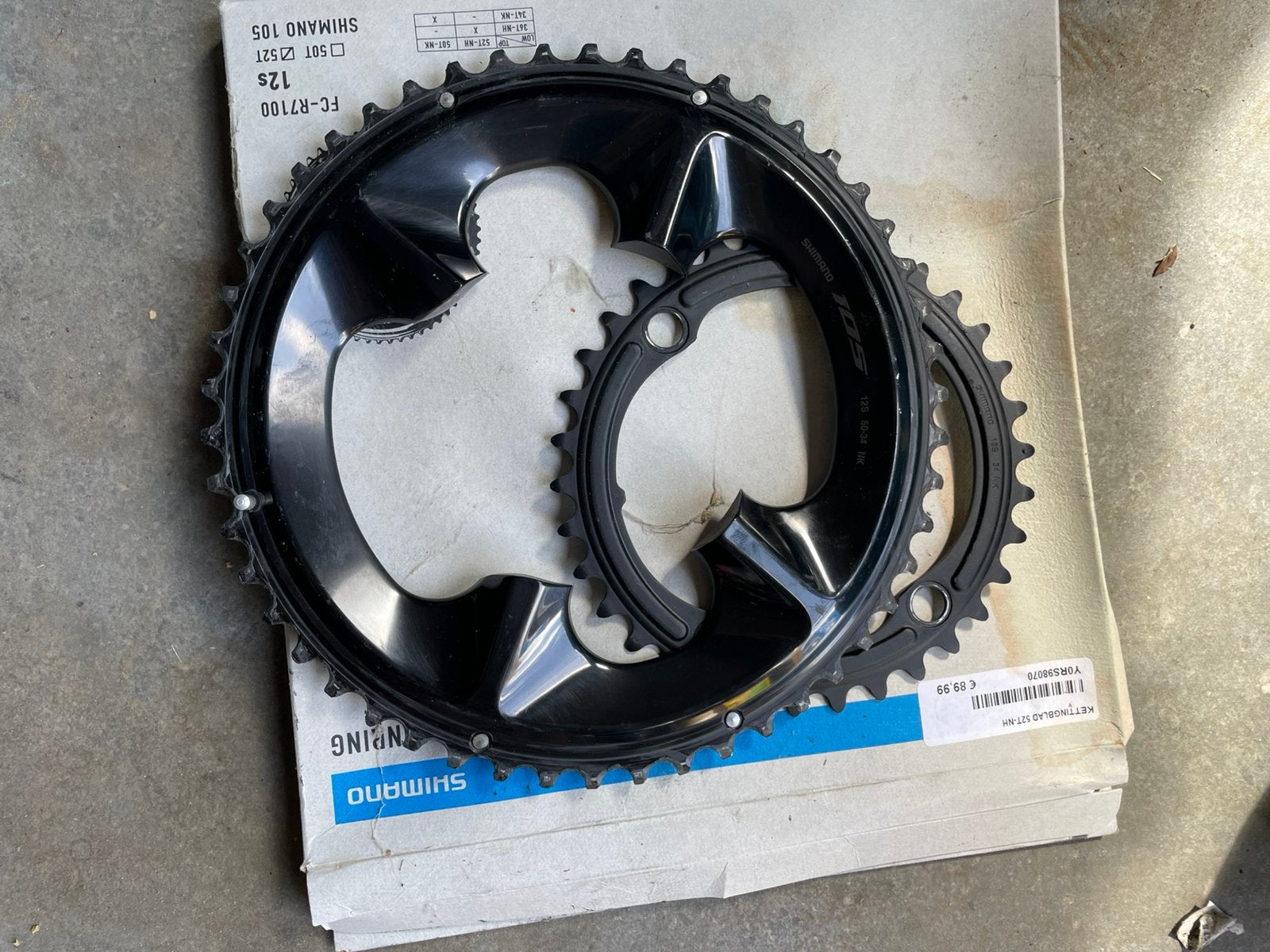 Kettingbla 50/34 shimano 105, Fietsen en Brommers, Fietsaccessoires | Overige Fietsaccessoires, Ophalen, Zo goed als nieuw