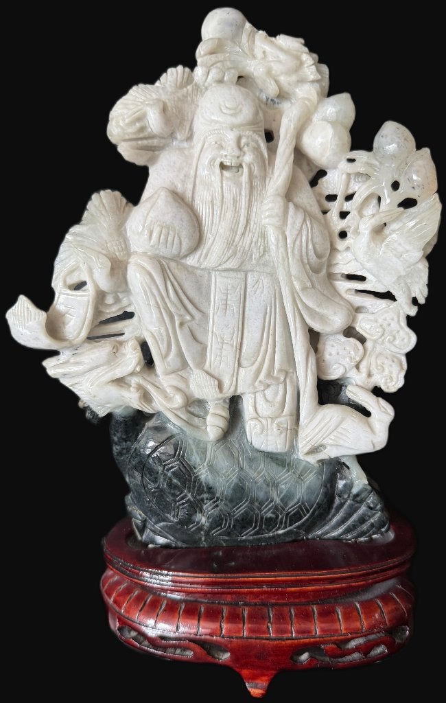 Jade Beeld 28 cm 1.5 kg Shaolin Boeddha Figuur, Verzenden, 20 - 50 cm, Wit, Overige materialen