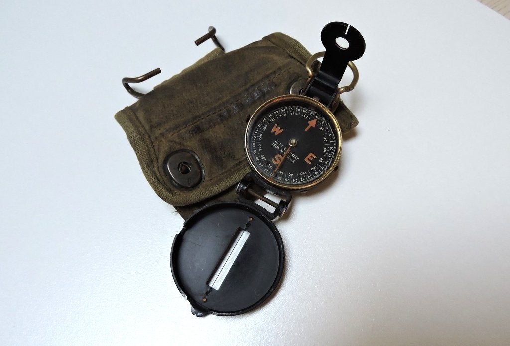 1940-45 US PARACHUTISTE Boussole GURLEY + ETUI superbe état, Enlèvement ou Envoi, Autres