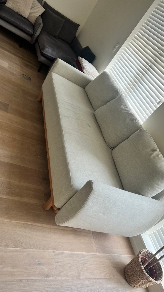 Slaapbank Ikea Grunnarp, Ophalen, Beige, Tweepersoons, Zo goed als nieuw